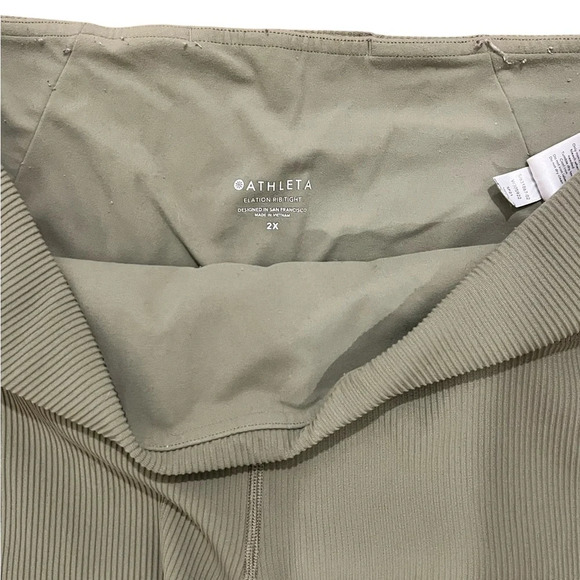 Athleta Elation Rib Tight Legging 2x Moss Green - Picture 2 of 3